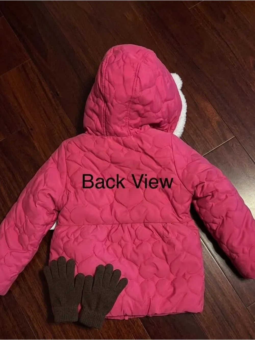 Carter's Girls 6 Pink Quilted Heart Hooded Puffer Coat NWT